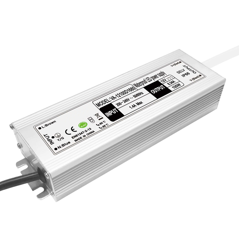 100W pastovios įtampos vandeniui atspari LED tvarkyklė