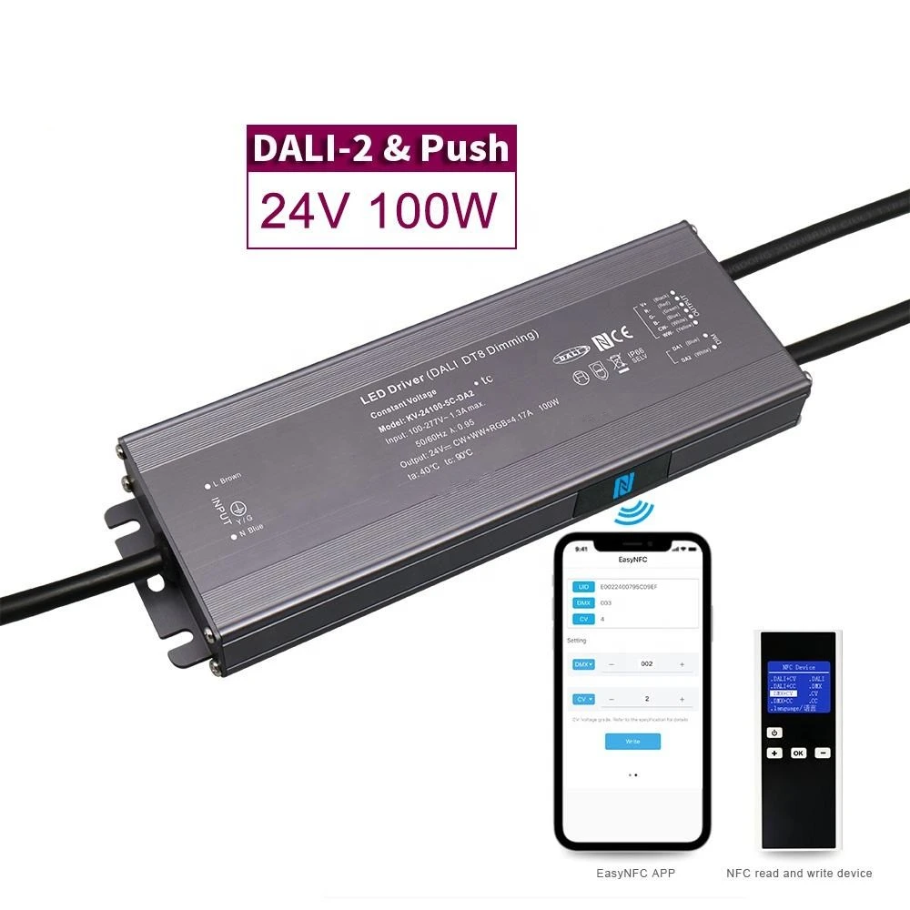 100W DALI pastovios įtampos CCT pritemdymo LED tvarkyklė