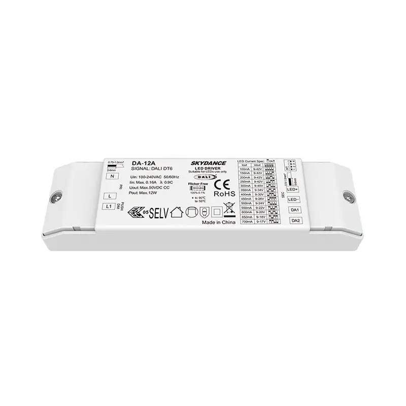 12W nuolatinės srovės DALI pritemdoma LED tvarkyklė