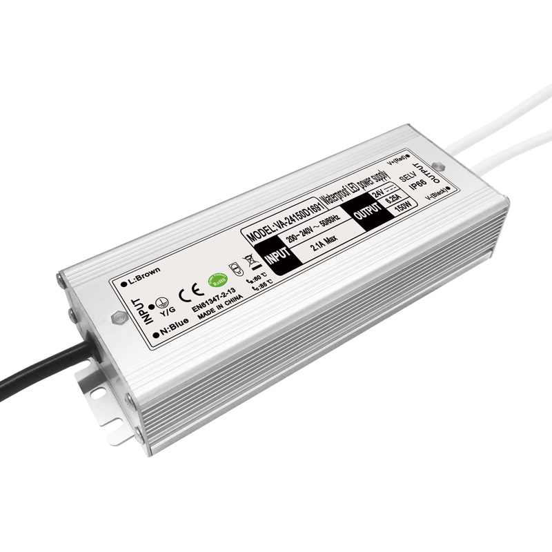 150 W pastovios įtampos vandeniui atspari LED tvarkyklė