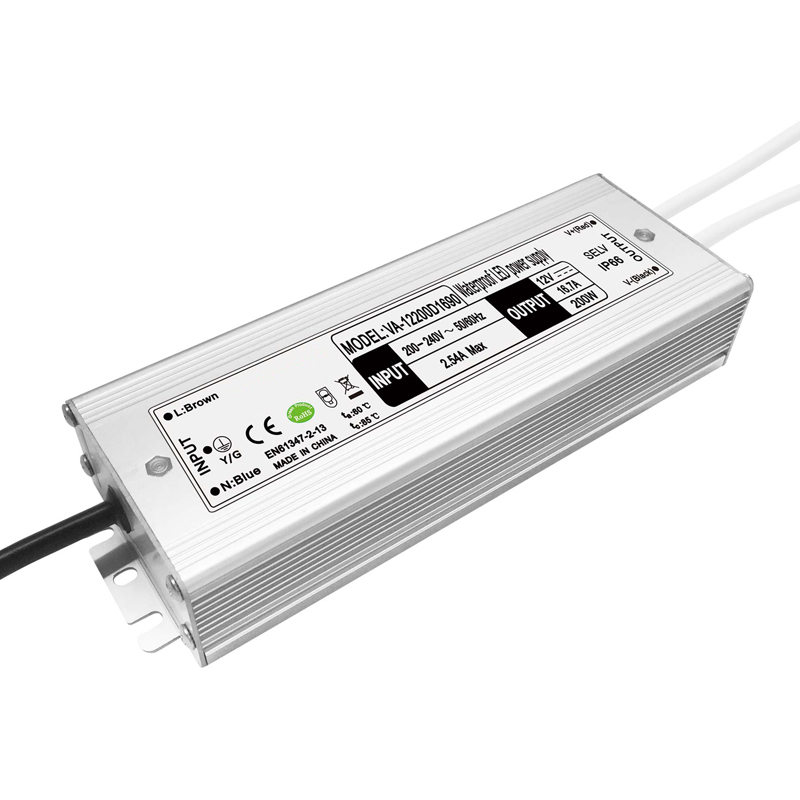200W pastovios įtampos vandeniui atspari LED tvarkyklė