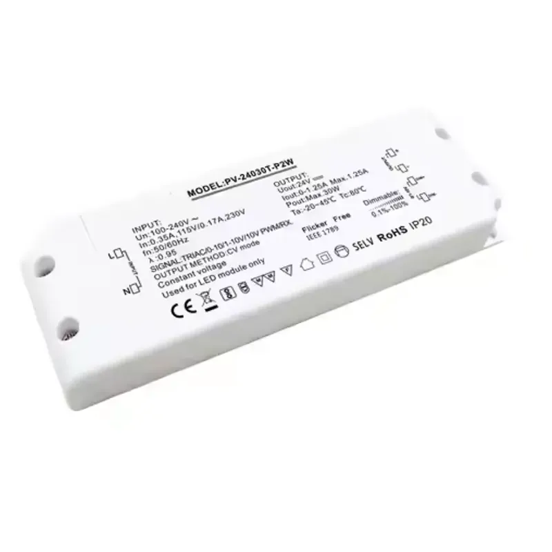 Kodėl 30 W pastovios įtampos Triac pritemdymo LED tvarkyklė yra optimalus pasirinkimas šiuolaikiniams apšvietimo sprendimams