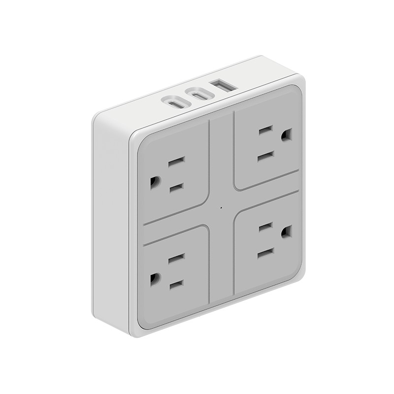 4 Outlets JAV sienos galios juosta