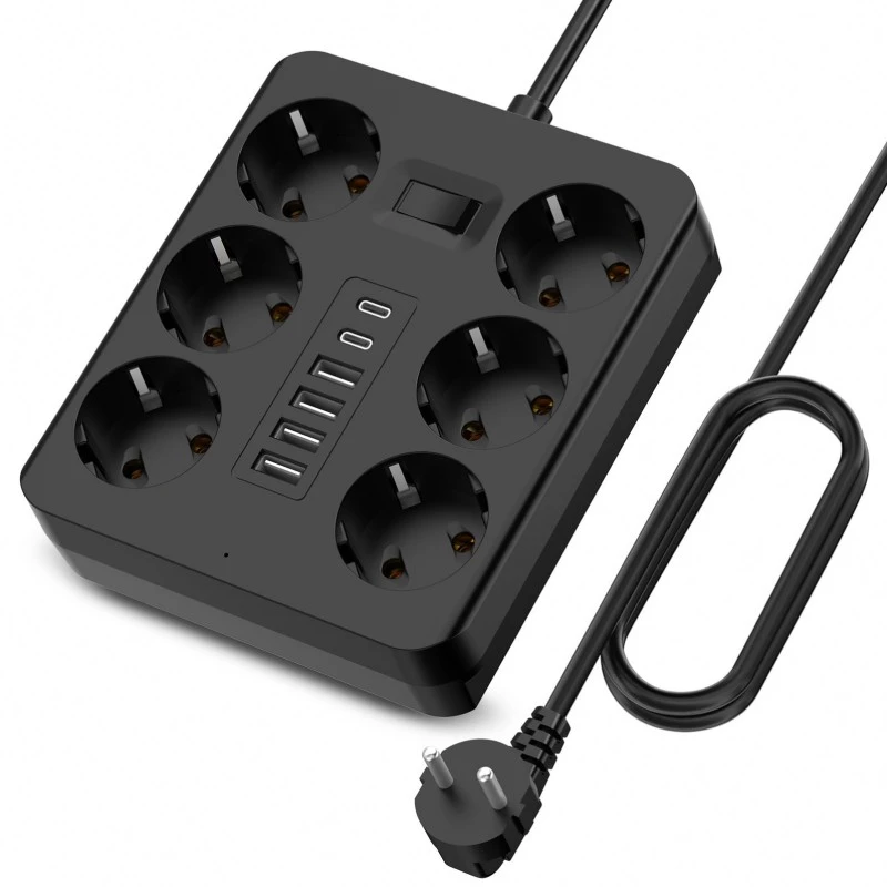 6 lizdai EU Plug Power Strip