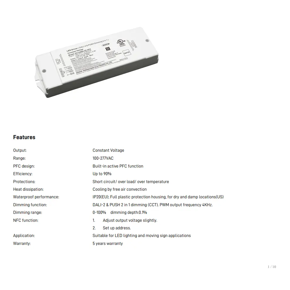 60W TUYA Zigbee CCT pritemdoma LED tvarkyklė